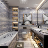 Crystal Blue banyo tezgah mermer uygulaması