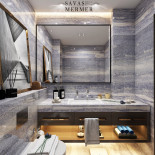 Crystal Blue banyo tezgah duvar mermer uygulaması