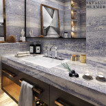 Crystal Blue banyo tezgah musluk mermer uygulaması