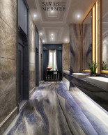 Azul Macaubas Mermer Banyo Mermer Uygulama