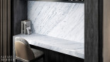 bianco carrara mermer masa uygulamasi
