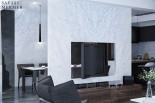 bianco carrara mermer tv unitesi uygulamasi
