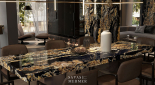 Black Fusion Mermer Yemek Masası