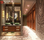 Palissandro Avellano Mermer banyo duvar uygulama